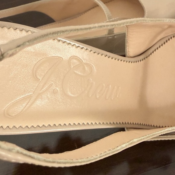 J. Crew Layla Slingback Mary Jane‎ Heels  Spazzolato Leather Size 8 Blush Beige - Picture 8 of 10